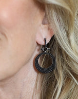 Black Spinel Saucer Earrings-Earrings-Gretchen Ventura