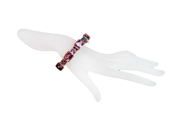 Emerald Shape Amethyst Kaleidoscope Bangle-Bracelets-Gretchen Ventura