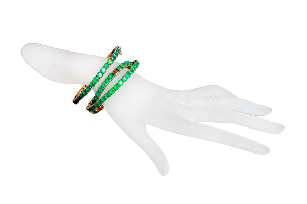 Single Row Green Onyx Bangle-Bracelets-Gretchen Ventura