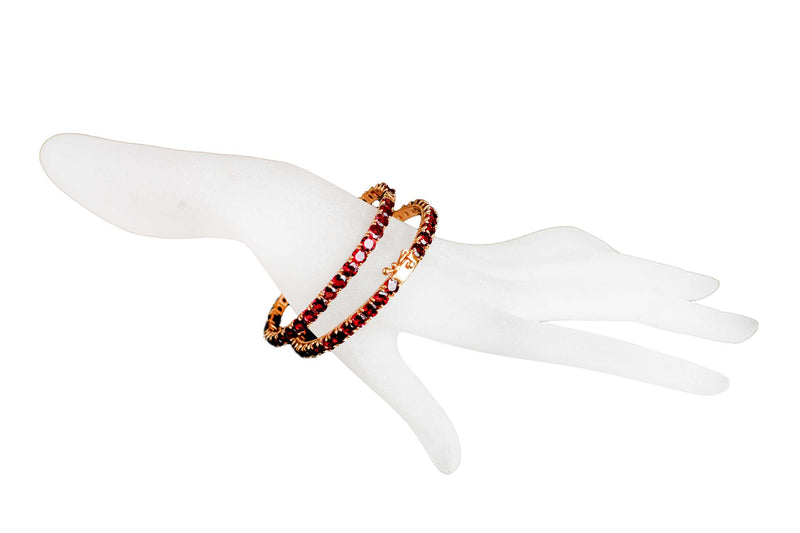 Single Row Garnet Bangle-Bracelets-Gretchen Ventura
