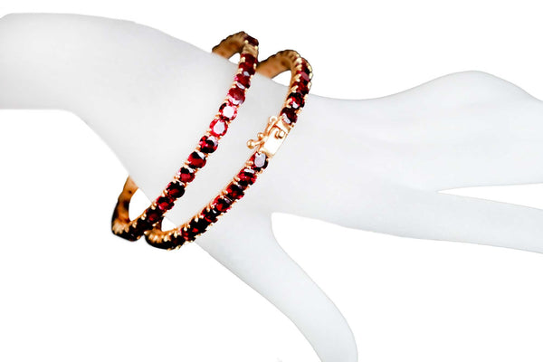 Single Row Garnet Bangle-Bracelets-Gretchen Ventura