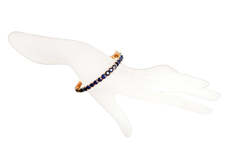 Single Row Blue Sapphire Bangle-Bracelets-Gretchen Ventura