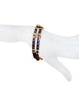 Gold Plate Gemstone & Enamel Bangle-Bracelets-Gretchen Ventura