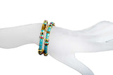 Gold Plate Gemstone & Enamel Bangle-Bracelets-Gretchen Ventura