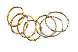Gold Plate Gemstone & Enamel Bangle-Bracelets-Gretchen Ventura