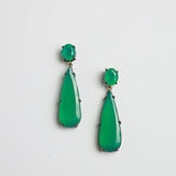 Green Chrysoprase 14K Black Gold Teardrops-Earrings-Gretchen Ventura