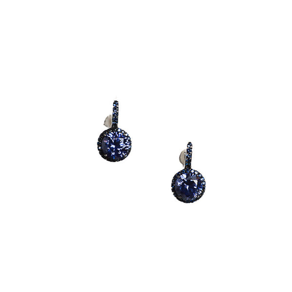 Vintage Blue Sapphire Swarovski Crystal Drop-Earrings-Gretchen Ventura
