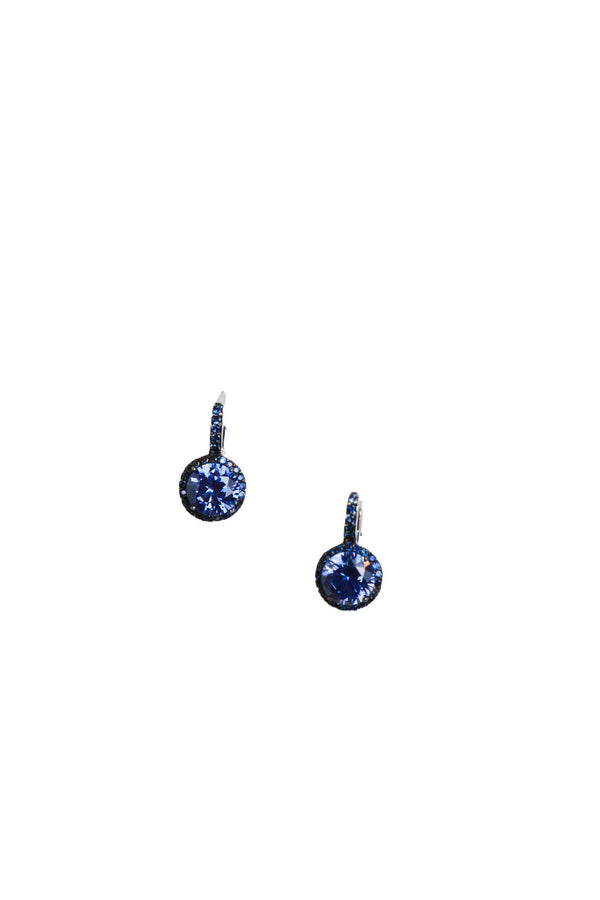 Vintage Blue Sapphire Swarovski Crystal Drop-Earrings-Gretchen Ventura