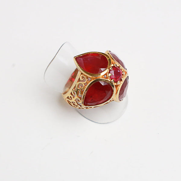 Royal Ruby Gold Plate Dome Ring-Rings-Gretchen Ventura