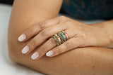 Emerald, Sapphire, Ruby Gemstone & Enamel Band-Rings-Gretchen Ventura