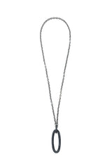 Black Spinel Large Oval Rockstar Necklace-Necklaces-Gretchen Ventura