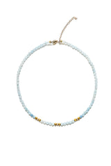 Lantern Aquamarine Necklace w/Diamond Beads-Necklaces-Gretchen Ventura