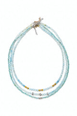 Lantern Aquamarine Necklace w/ Diamond Beads & Wheels-Necklaces-Gretchen Ventura