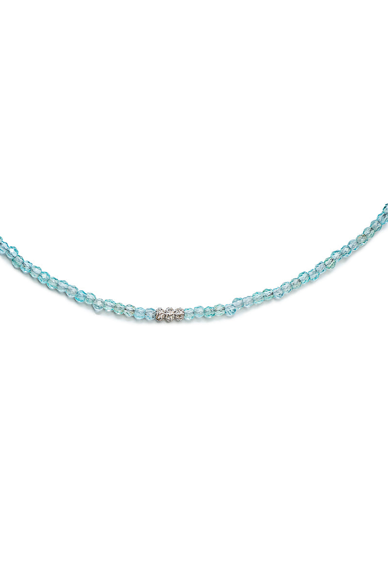 Faceted Apatite Necklace w/ Diamond Beads-Necklaces-Gretchen Ventura