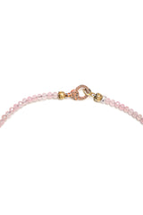 Rose Quartz Necklace w/Rose Gold & Diamond Beads-Necklaces-Gretchen Ventura