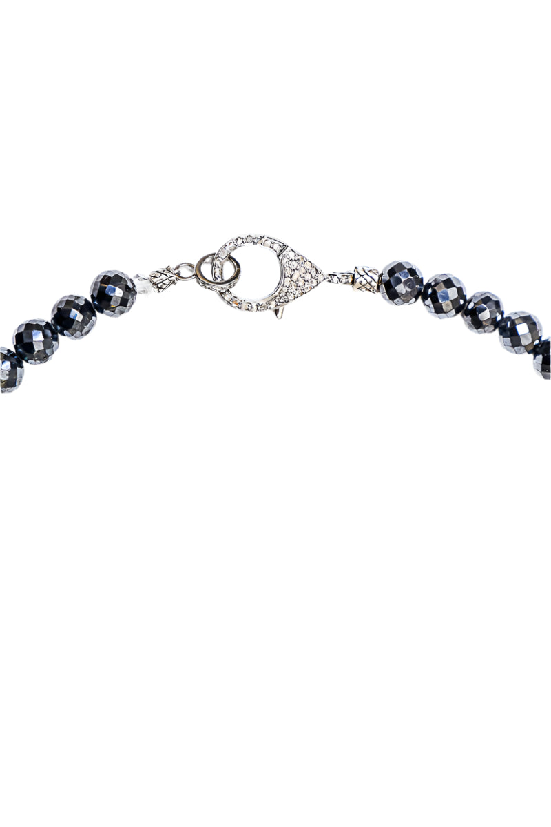 Midnight Diamond Spinel Necklace w/Diamond Baguette Bead-Necklaces-Gretchen Ventura