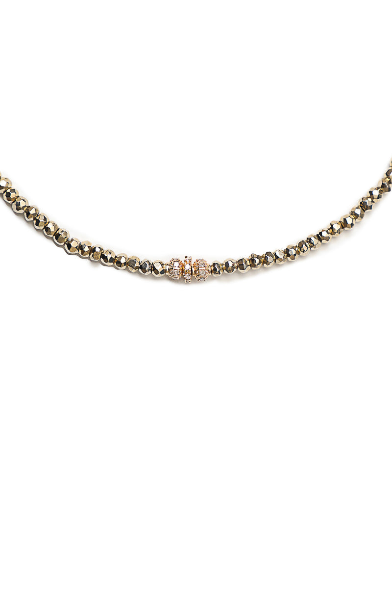 Faceted Gold Pyrite Necklace-Necklaces-Gretchen Ventura