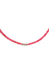 Faceted Ruby Necklace w/ Gold & Ruby Wheels-Necklaces-Gretchen Ventura