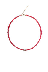 Faceted Ruby Necklace w/ Gold & Ruby Wheels-Necklaces-Gretchen Ventura