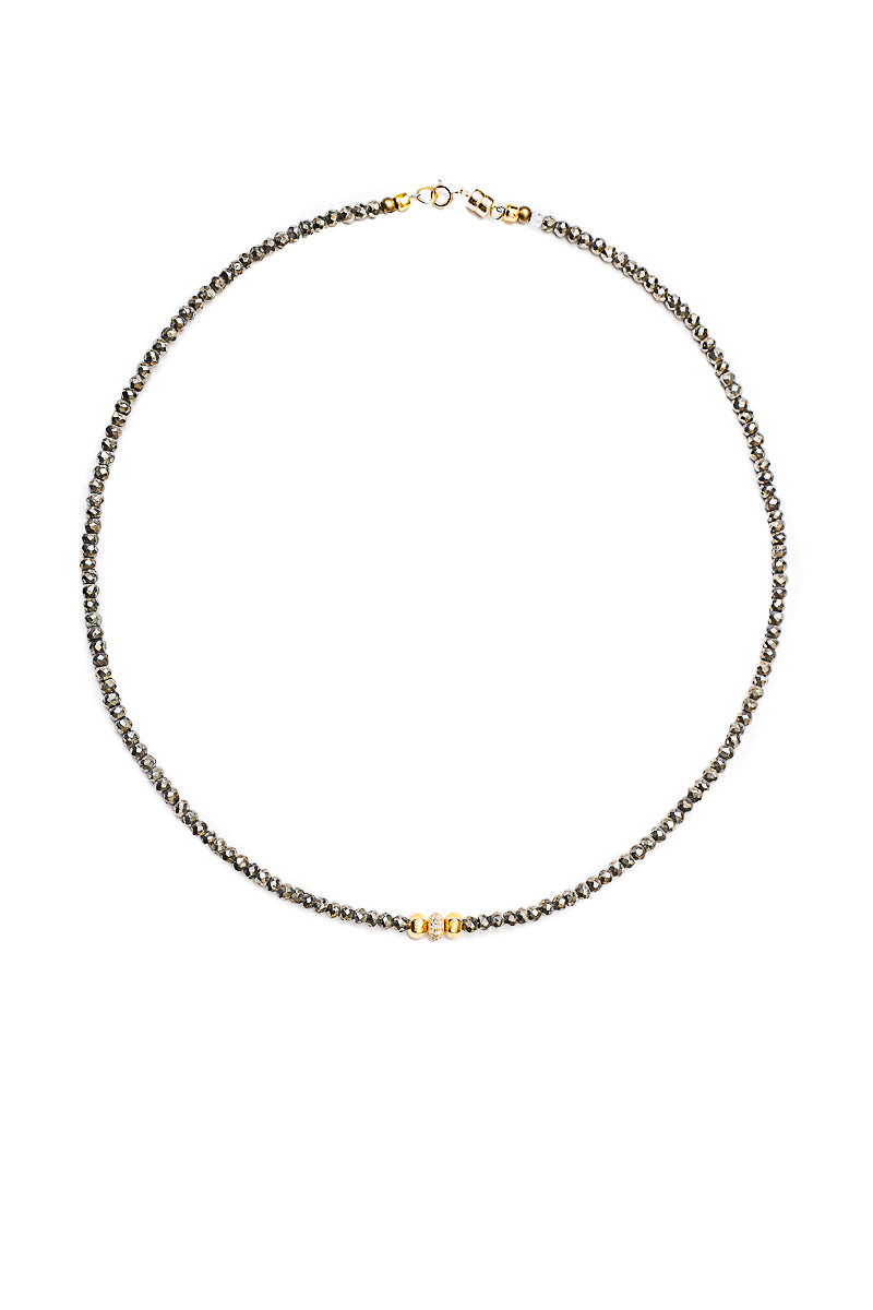 Faceted Pyrite Necklace-Necklaces-Gretchen Ventura