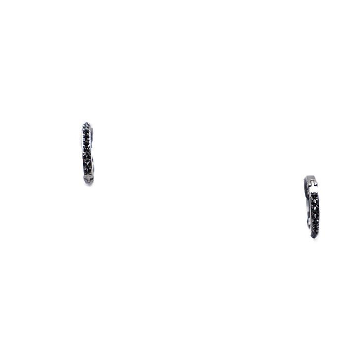 Black Spinel Huggies-Earrings-Gretchen Ventura