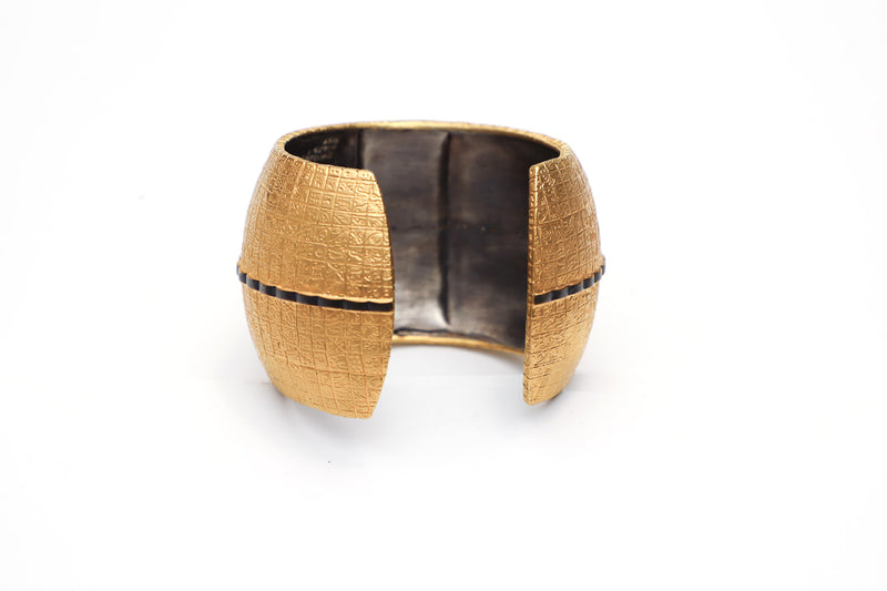 Matte Gold Fused Diamond Band Cuff-Bracelets-Gretchen Ventura