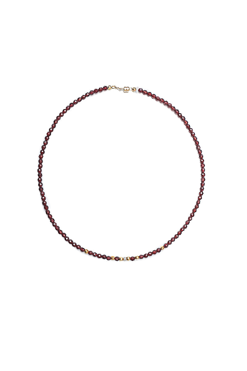 Garnet Necklace w/Gold Beads-Necklaces-Gretchen Ventura