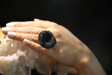 Pyramid Black Spinel Amoeba Ring-Rings-Gretchen Ventura