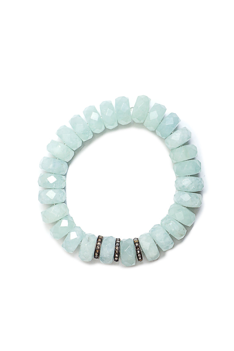 Faceted Aquamarine Bracelet-Bracelets-Gretchen Ventura