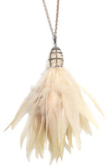 Nude Feather Tassel Necklace-Necklaces-Gretchen Ventura