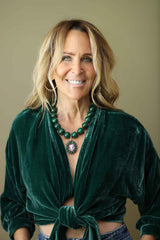 Cameo w/ Malachite & Sapphire in Gold Plate-Neck Pendant-Gretchen Ventura