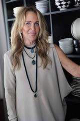 Emerald Shape Blue London Topaz Pendant-Neck Pendant-Gretchen Ventura