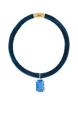 Emerald Shape Blue London Topaz Pendant