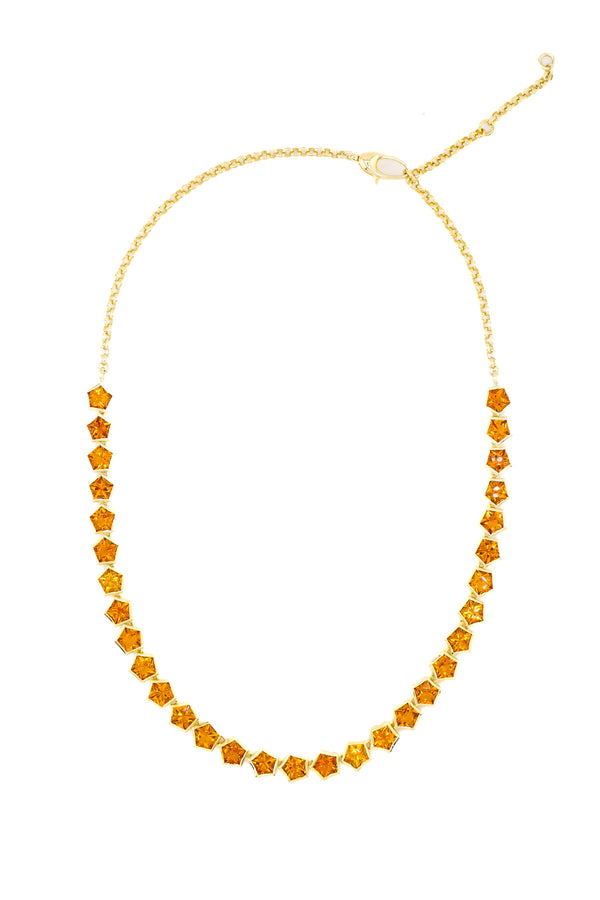 Faceted Citrine Star Riviere Necklace-Necklaces-Gretchen Ventura