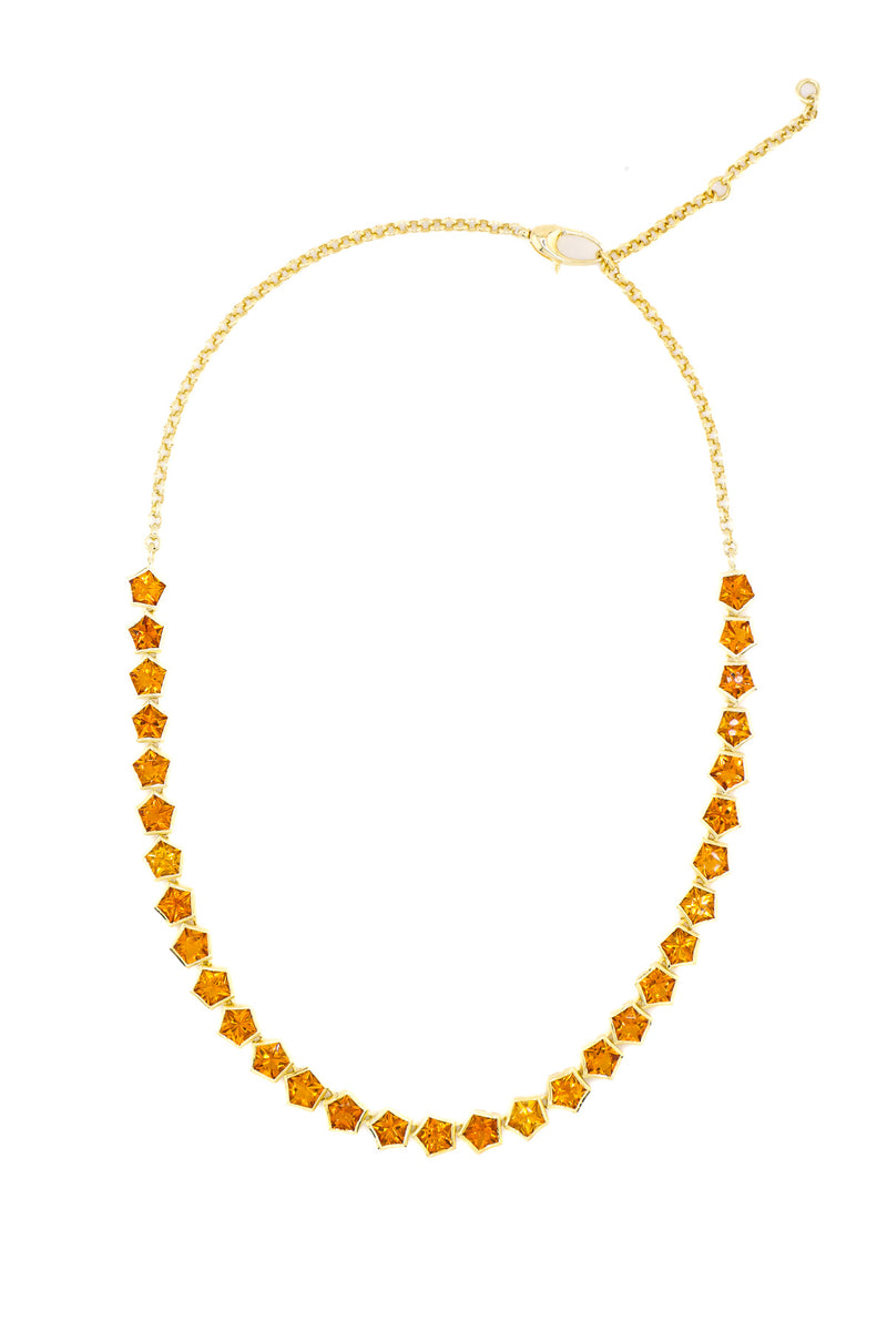 Faceted Citrine Star Riviere Necklace-Necklaces-Gretchen Ventura