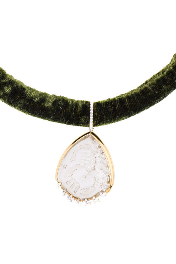 Vintage West German 1970s Scorpio Intaglio-Neck Pendant-Gretchen Ventura
