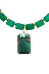 Emerald Shape Emerald w/ Rock Pendant-Neck Pendant-Gretchen Ventura
