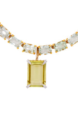 Emerald Shape Green Gold Quartz Pendant in 14K Gold-Neck Pendant-Gretchen Ventura