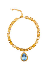 Faceted Rectangle Citrine Riviere Necklace-Necklaces-Gretchen Ventura