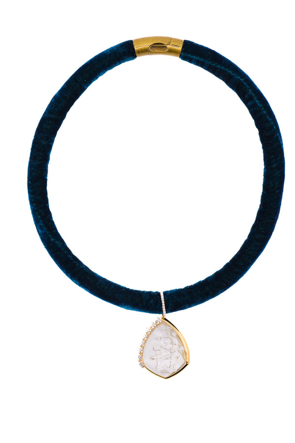 Vintage West German 1970s Gemini Intaglio-Neck Pendant-Gretchen Ventura