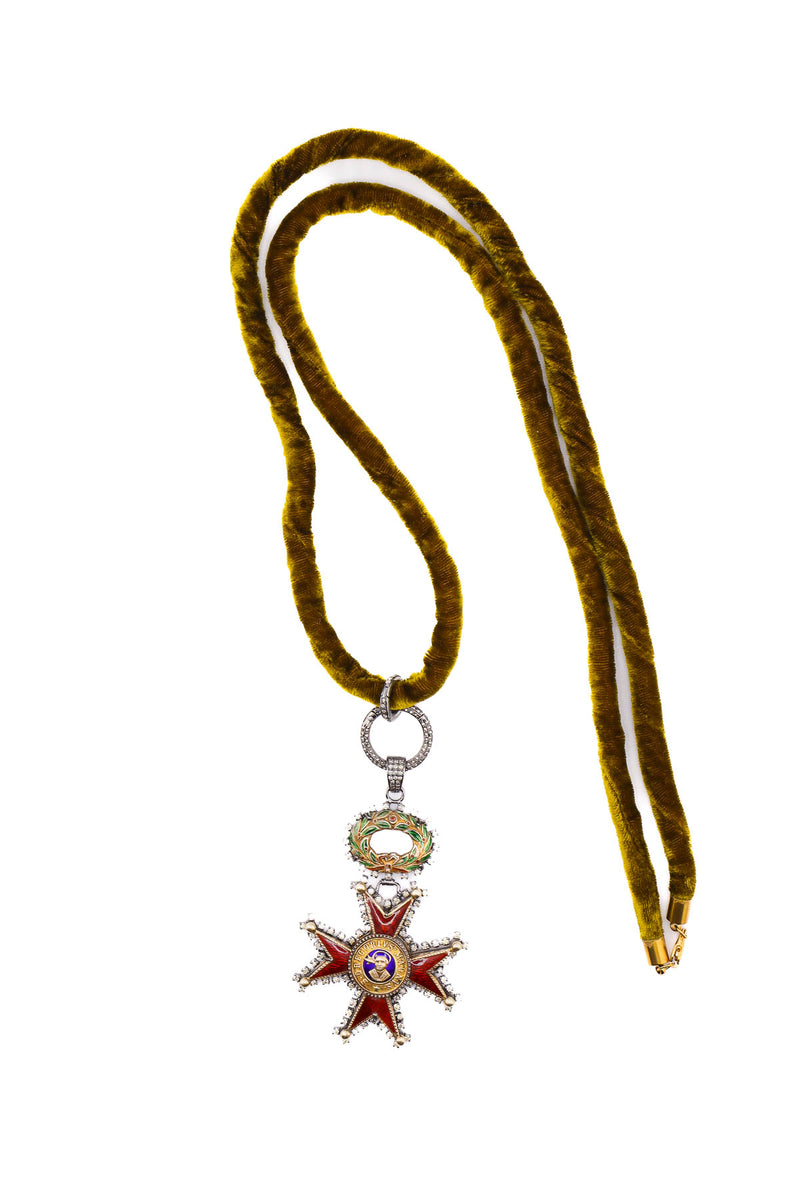 Silk Velvet Loop w/ Gold Plate Over Sterling Clasp-Necklaces-Gretchen Ventura