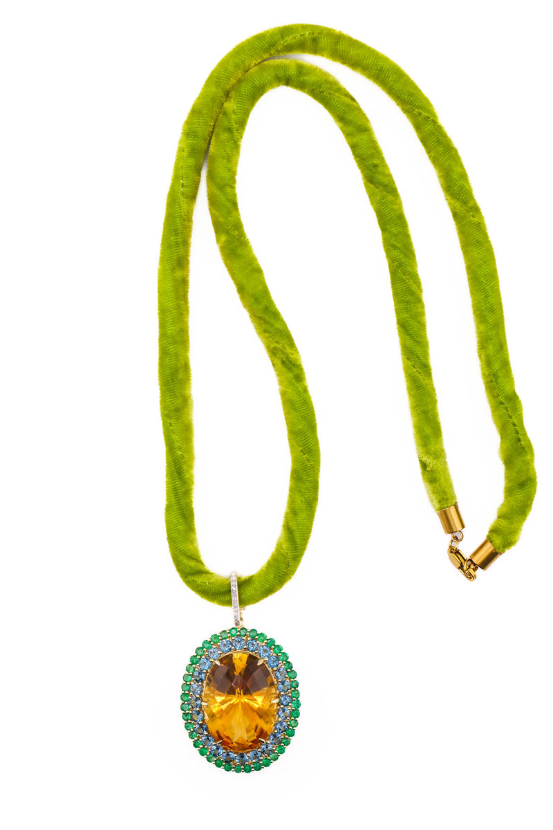 Silk Velvet Loop w/ Gold Plate Over Sterling Clasp-Necklaces-Gretchen Ventura