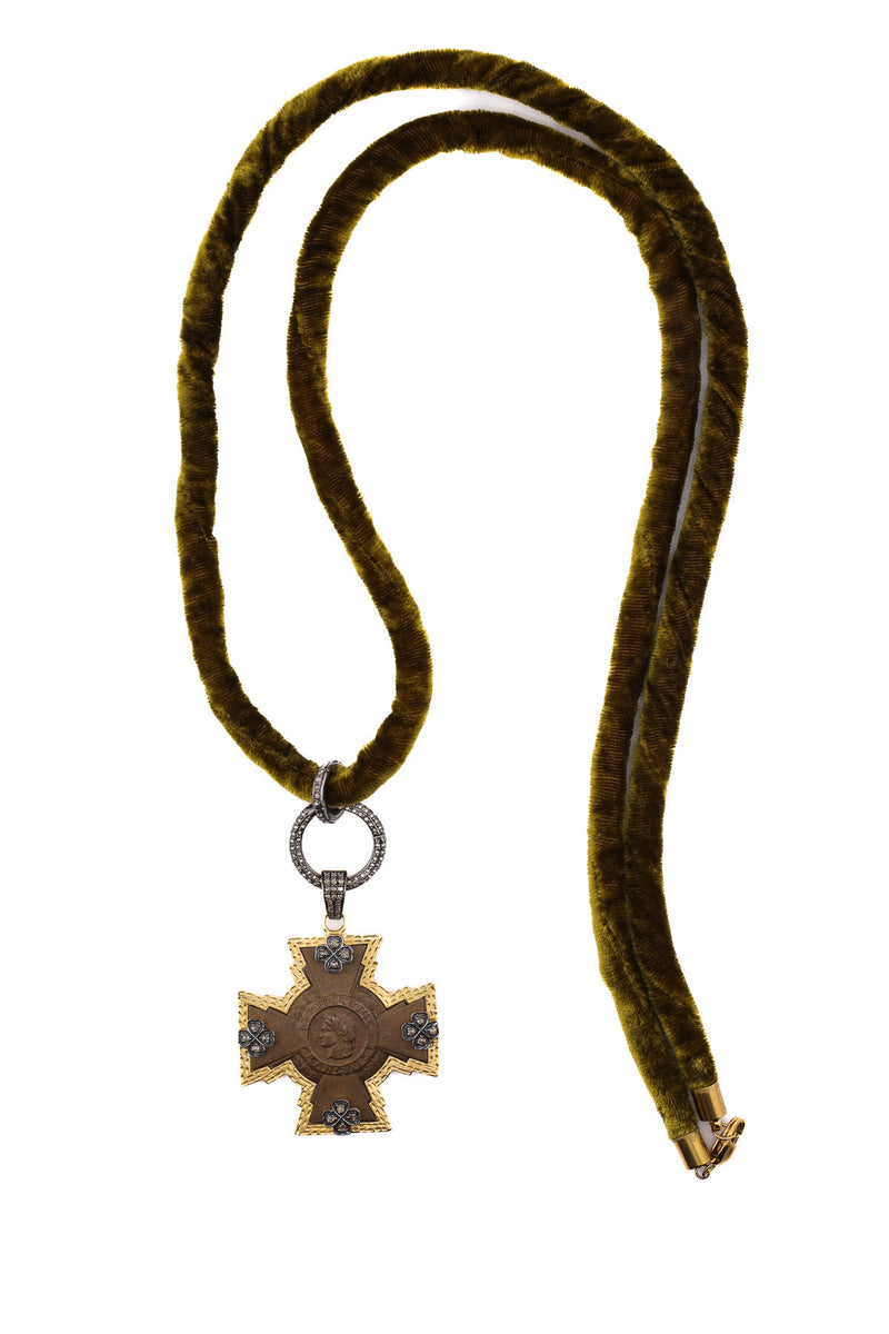 Silk Velvet Loop w/ Gold Plate Over Sterling Clasp-Necklaces-Gretchen Ventura