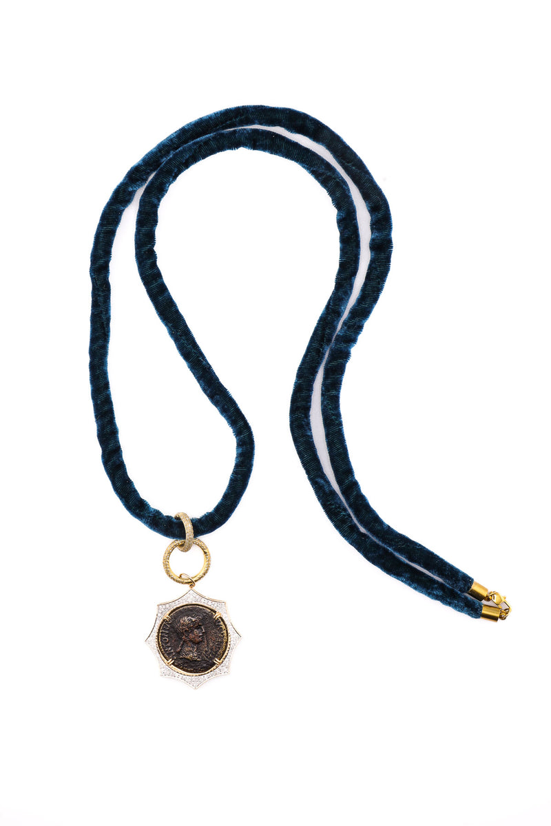 Silk Velvet Loop w/ Gold Plate Over Sterling Clasp-Necklaces-Gretchen Ventura
