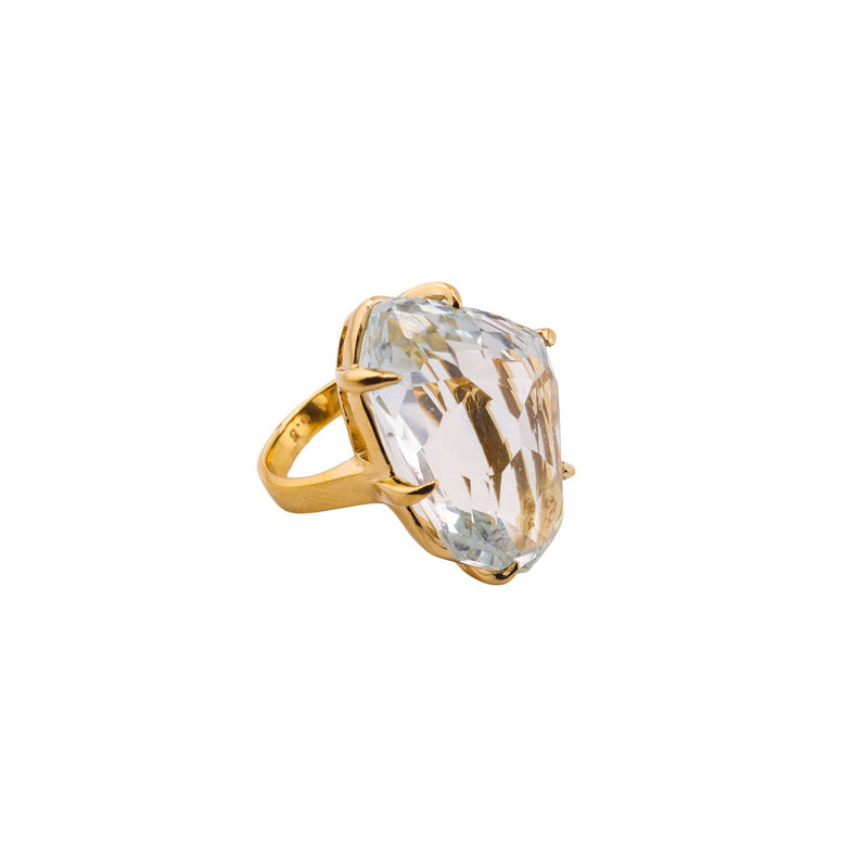 Topaz Gold Plate Cocktail Ring-Rings-Gretchen Ventura