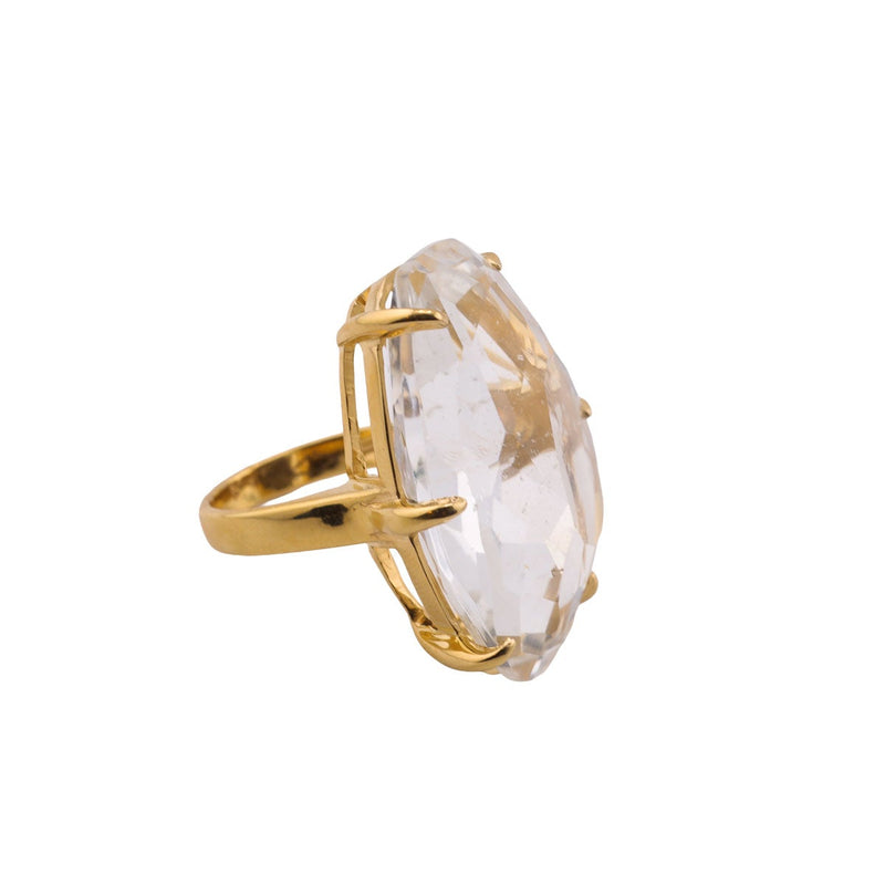Topaz Gold Plate Cocktail Ring-Rings-Gretchen Ventura