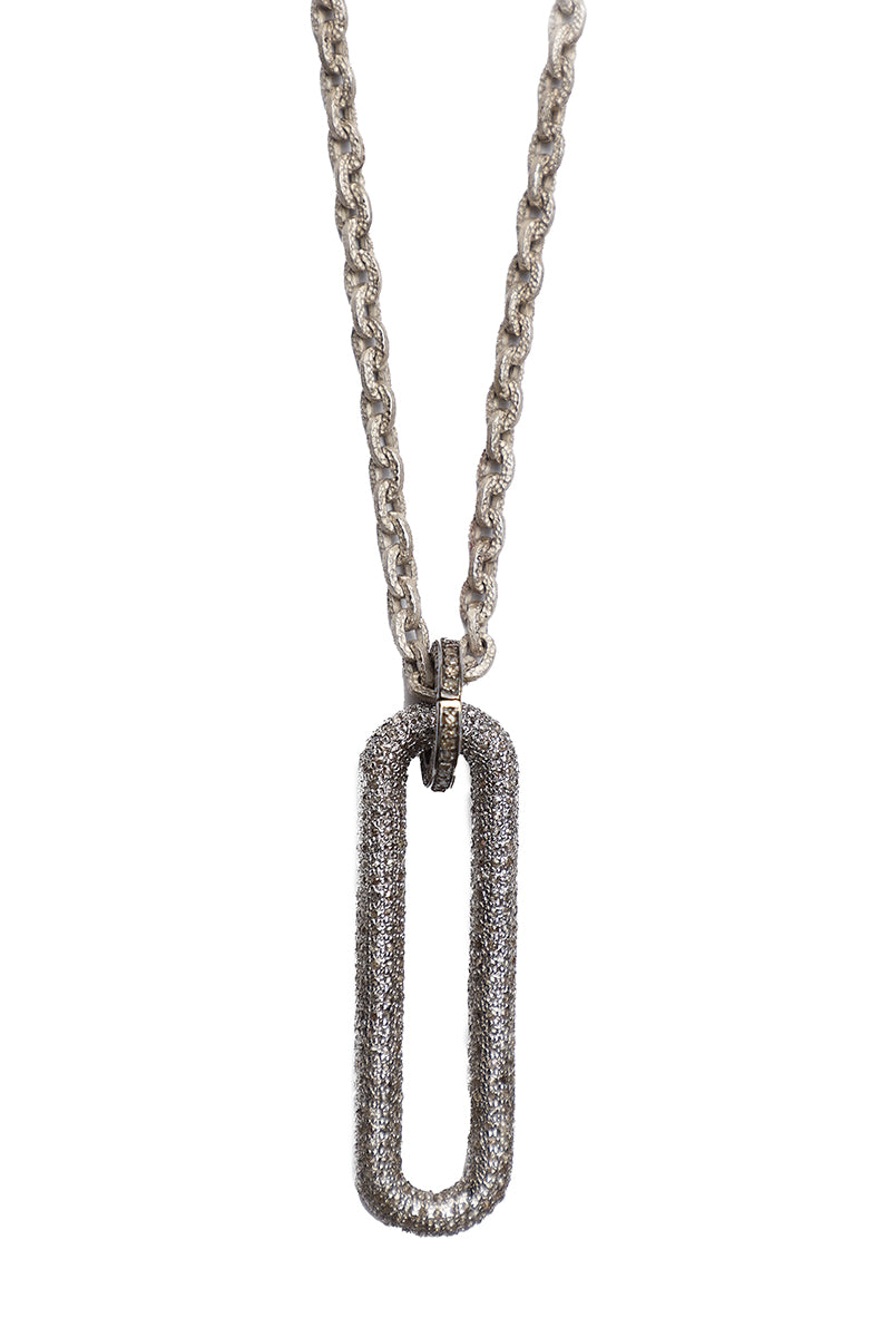 Diamond & Sterling Squared Rockstar Necklace-Necklaces-Gretchen Ventura