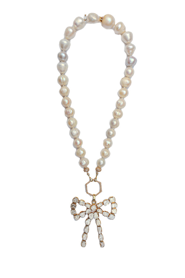 Fresh Water Pearl Necklace w/Pearl Hexagon Clasp-Necklaces-Gretchen Ventura