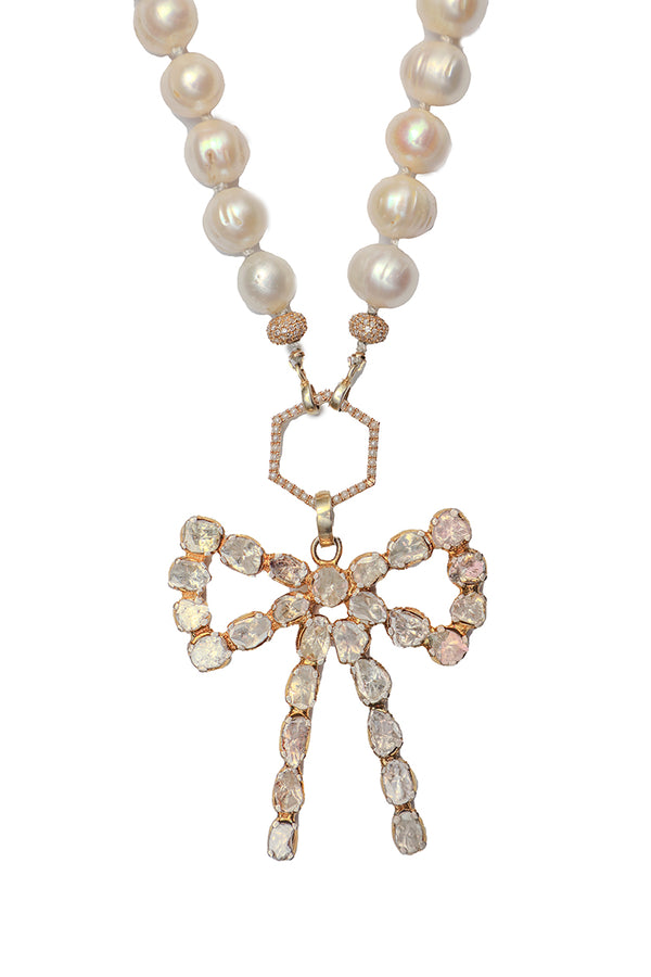 Fresh Water Pearl Necklace w/Pearl Hexagon Clasp-Necklaces-Gretchen Ventura