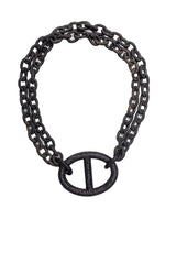 Black Spinel H Link Large Oval Rockstar Necklace-Necklaces-Gretchen Ventura